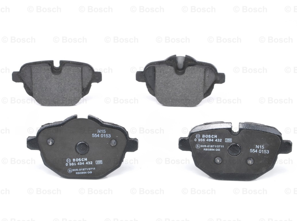 Колодки тормозные задние (F25,F26) Bosch 0986494432 аналог 34216796741/34216862202/34216885451
