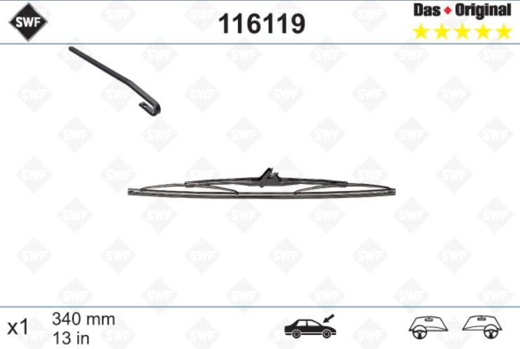 Щетка ЗАДНЕГО стеклоочистителя 340мм (Q7) SWF 116119 ан 8E9955425C  116119