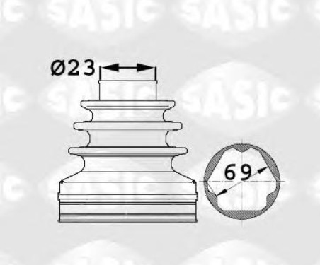 Пыльник шруса внутр. перед (A3,Oct1-2,SupB,Jet,Golf,Passat) Sasic 1906024 аналог 1K0498201C(G) 1K0498201G  1906024