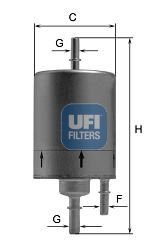Фильтр топливный (A4) Ufi 3183100 аналог 4F0201511E(С)  3183100