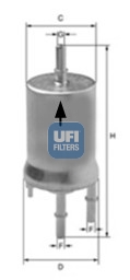 Фильтр топливный с регул 4bar (A3,TT,Fabia,Oct2) Ufi 3183300 аналог 6Q0201051J(C)  3183300