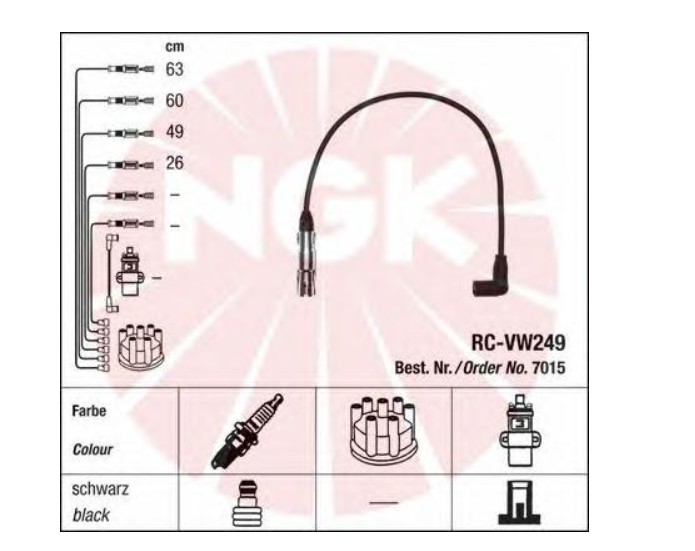 Провода высоковольтные комплект (BSE) NGK 7015 аналог 06A905409P(L,H)