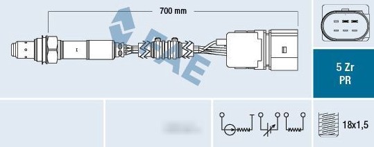 Кислородный датчик (BSE до катализатора) FAE 75037 аналог 06A906262BR  75037