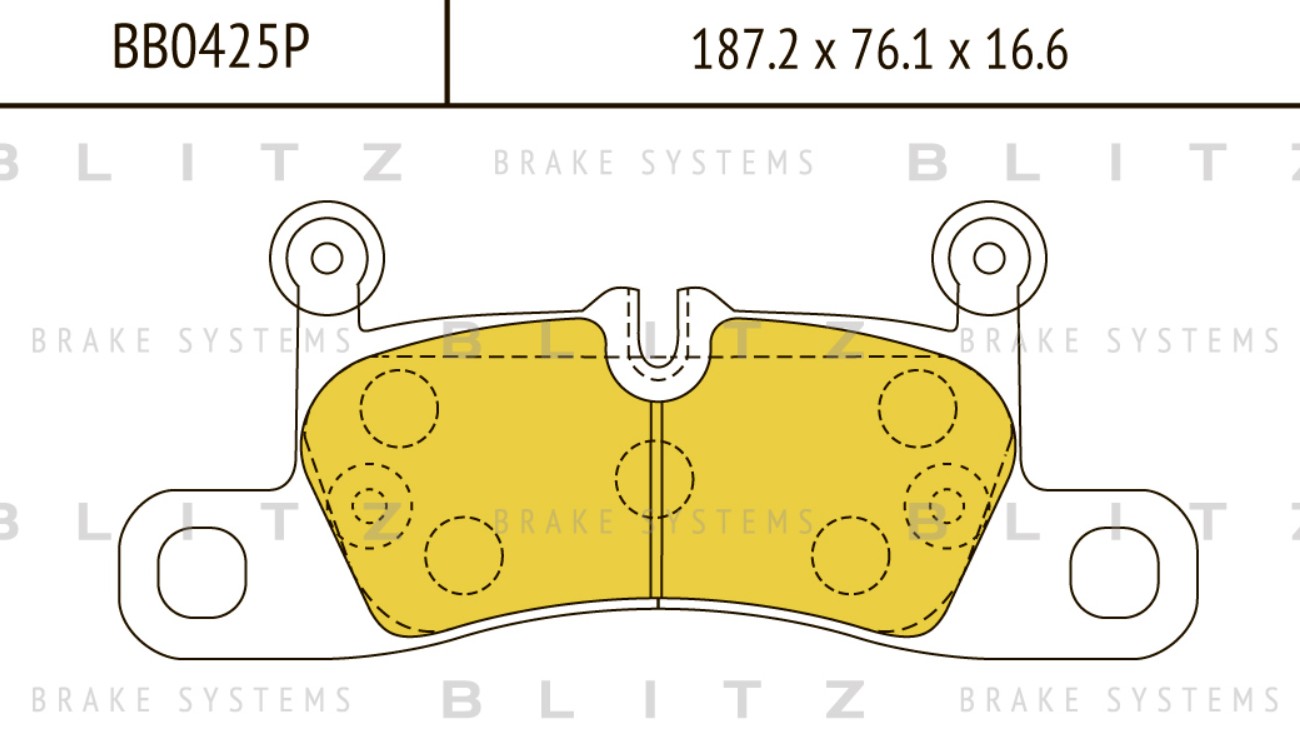 Колодки тормозные задние без датчика (Touareg 10-) BLITZ BB0425P аналог 7P6698451/7P0698451/95835293