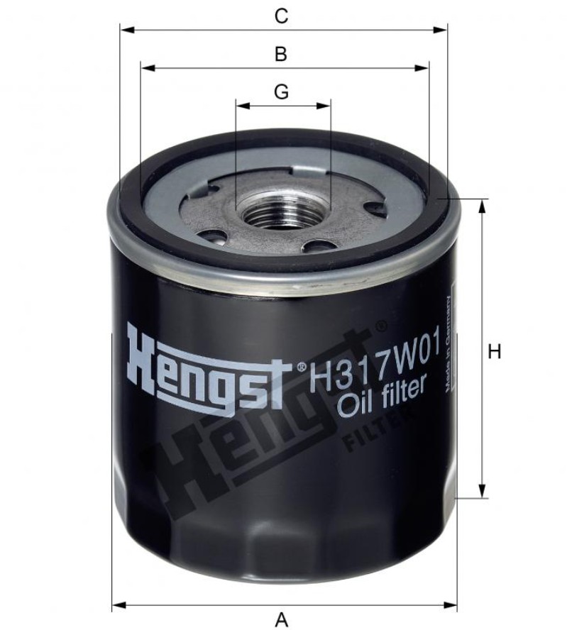 Фильтр масляный (A3,Q3,Octavia3, Golf7,Jetta6) HENGST H317W01 аналог 04E115561H(B)