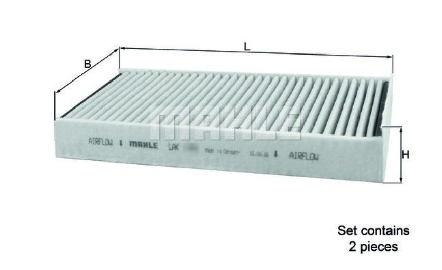 Фильтр салона угольный (комплект 2шт BMW) Mahle LAK1605S аналог 64316835405(6)