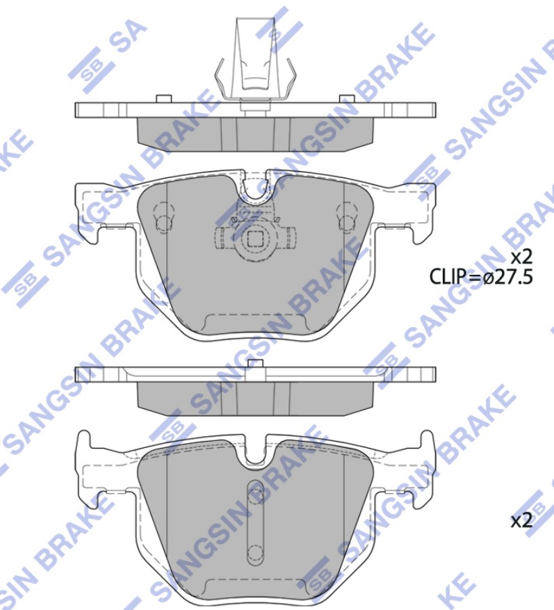 Колодки тормозные задние (E70,F15,E71,F16) Sangsin SP2157 аналог 34216776937