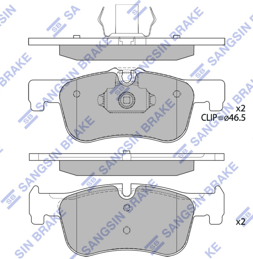 Колодки тормозные передние (F20) Sangsin SP4043 аналог 34116858910